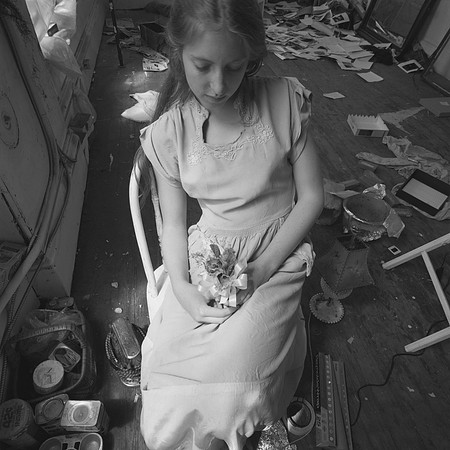 Francesca Woodman in her studio-16, 1976
