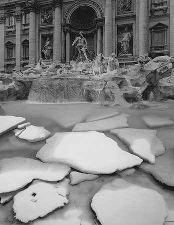 Ice in Trevi Fountain, 1992