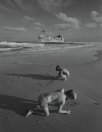 Brice and Brian with Ship, 1979